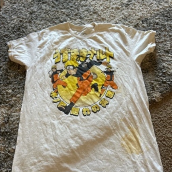 Other - Kids Anime Graphic Tee - White & Orange Naruto Design
